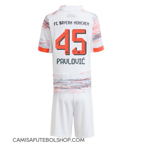 Camisa de time de futebol Bayern Munich Aleksandar Pavlovic #45 Replicas 2º Equipamento Infantil 2025-26 Manga Curta (+ Calças curtas)